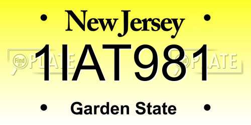 1IAT981 New Jersey License Plate