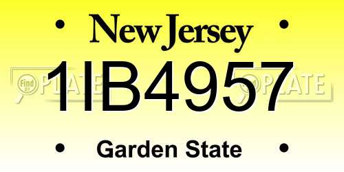 1IB4957 New Jersey License Plate