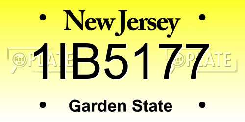1IB5177 New Jersey License Plate