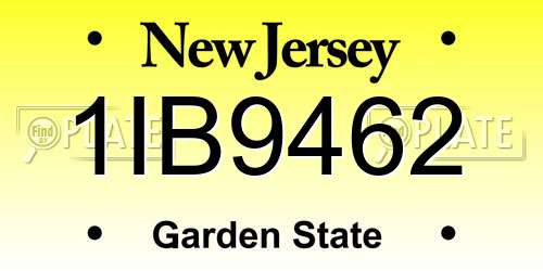 1IB9462 New Jersey License Plate