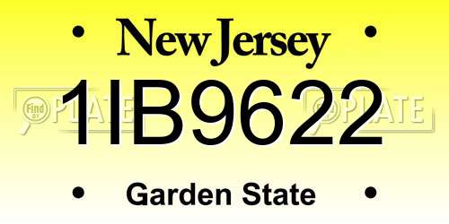 1IB9622 New Jersey License Plate