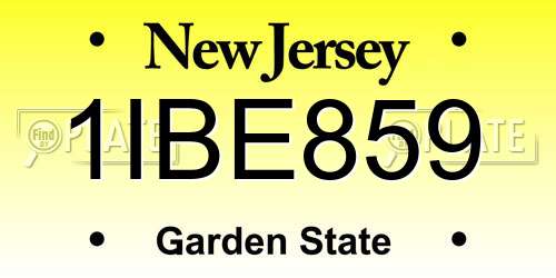 1IBE859 New Jersey License Plate