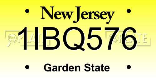 1IBQ576 New Jersey License Plate