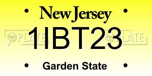 1IBT23 New Jersey License Plate