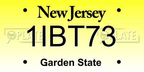 1IBT73 New Jersey License Plate
