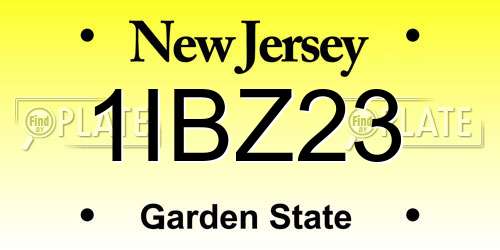 1IBZ23 New Jersey License Plate