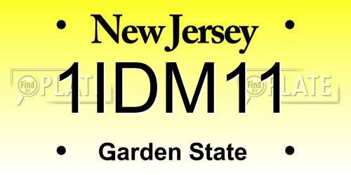 1IDM11 New Jersey License Plate
