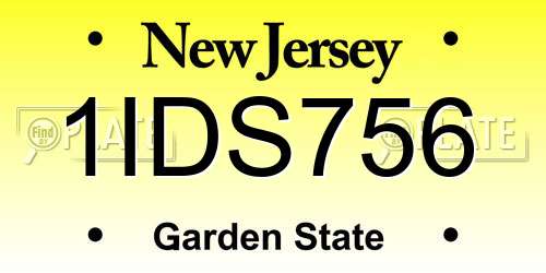 1IDS756 New Jersey License Plate
