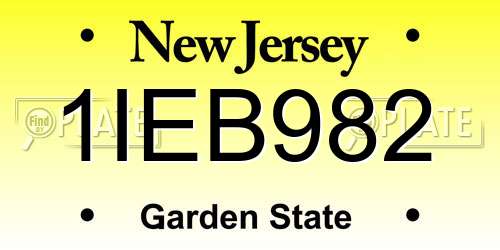 1IEB982 New Jersey License Plate