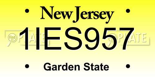 1IES957 New Jersey License Plate