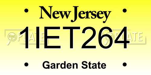 1IET264 New Jersey License Plate