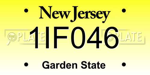 1IF046 New Jersey License Plate