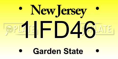 1IFD46 New Jersey License Plate