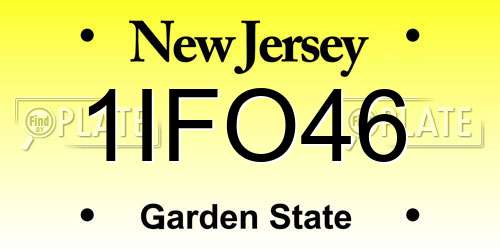 1IFO46 New Jersey License Plate