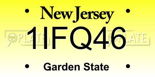 1IFQ46 New Jersey License Plate