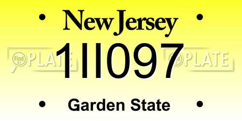 1II097 New Jersey License Plate