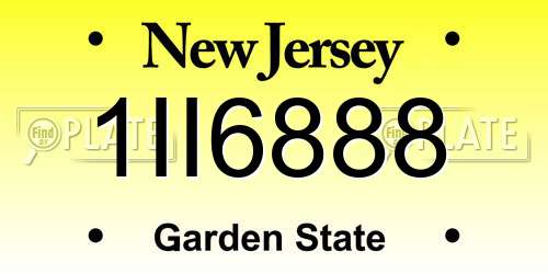 1II6888 New Jersey License Plate