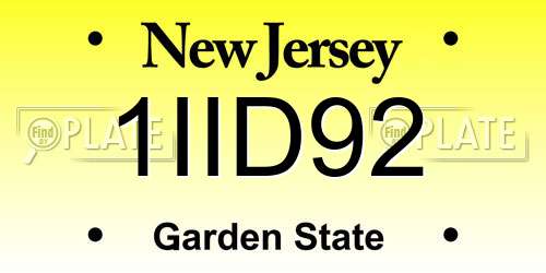 1IID92 New Jersey License Plate