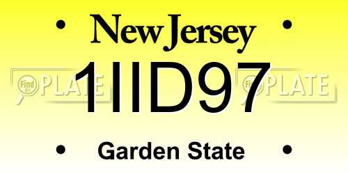 1IID97 New Jersey License Plate