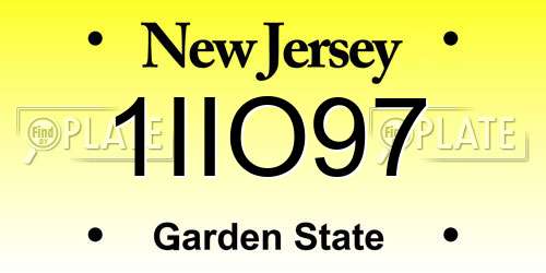 1IIO97 New Jersey License Plate