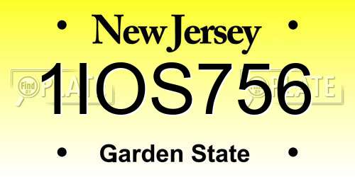 1IOS756 New Jersey License Plate