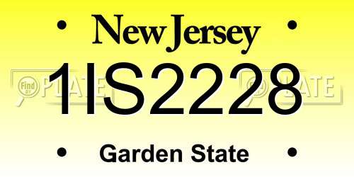 1IS2228 New Jersey License Plate