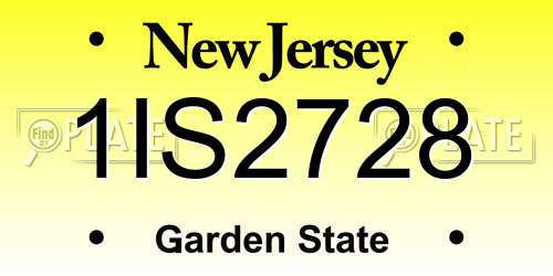 1IS2728 New Jersey License Plate