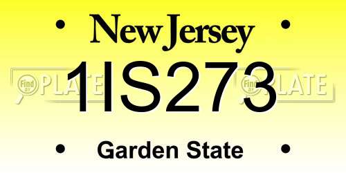 1IS273 New Jersey License Plate