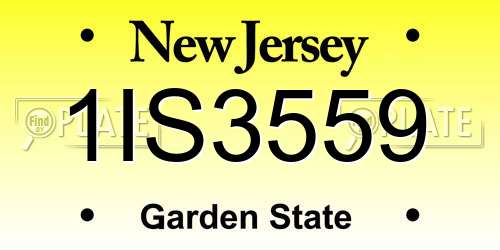 1IS3559 New Jersey License Plate