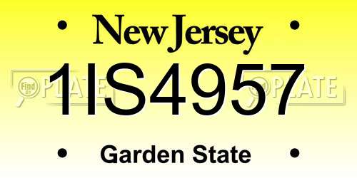 1IS4957 New Jersey License Plate