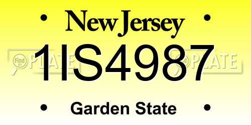 1IS4987 New Jersey License Plate