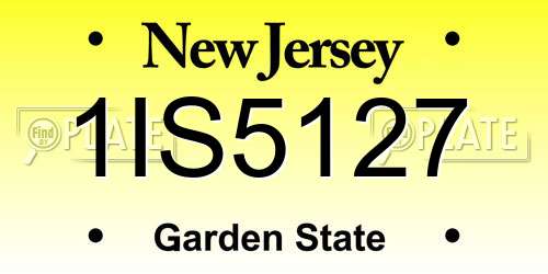1IS5127 New Jersey License Plate
