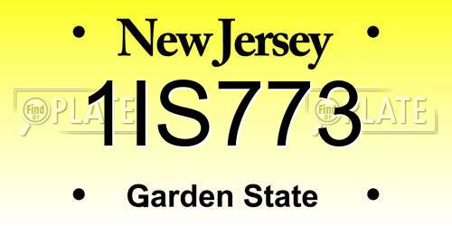 1IS773 New Jersey License Plate