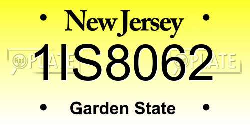 1IS8062 New Jersey License Plate