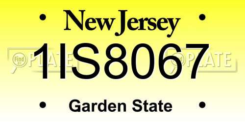 1IS8067 New Jersey License Plate