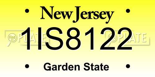 1IS8122 New Jersey License Plate