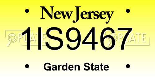 1IS9467 New Jersey License Plate