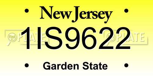 1IS9622 New Jersey License Plate