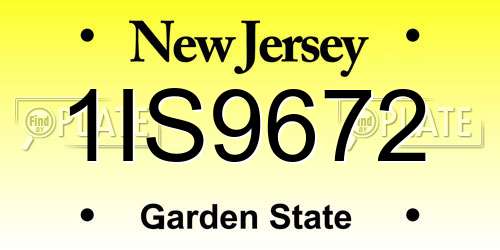 1IS9672 New Jersey License Plate