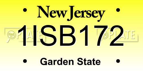 1ISB172 New Jersey License Plate