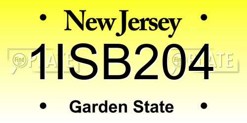 1ISB204 New Jersey License Plate