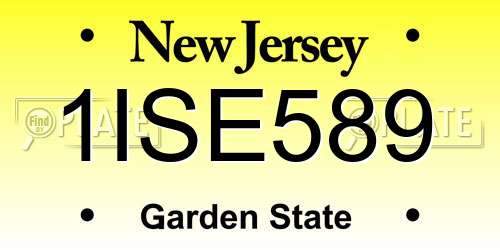 1ISE589 New Jersey License Plate