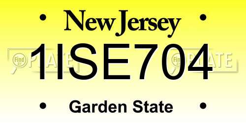 1ISE704 New Jersey License Plate