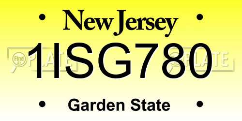 1ISG780 New Jersey License Plate