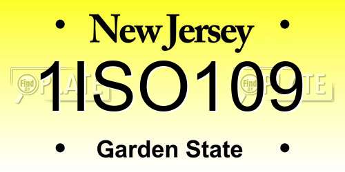 1ISO109 New Jersey License Plate