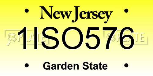 1ISO576 New Jersey License Plate