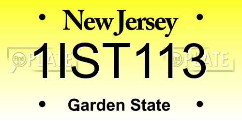 1IST113 New Jersey License Plate