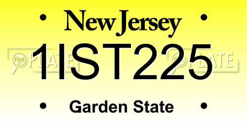 1IST225 New Jersey License Plate