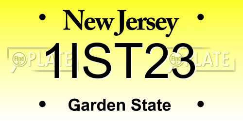1IST23 New Jersey License Plate