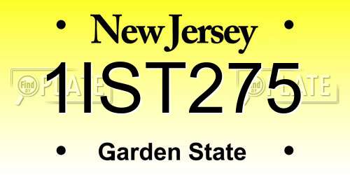 1IST275 New Jersey License Plate
